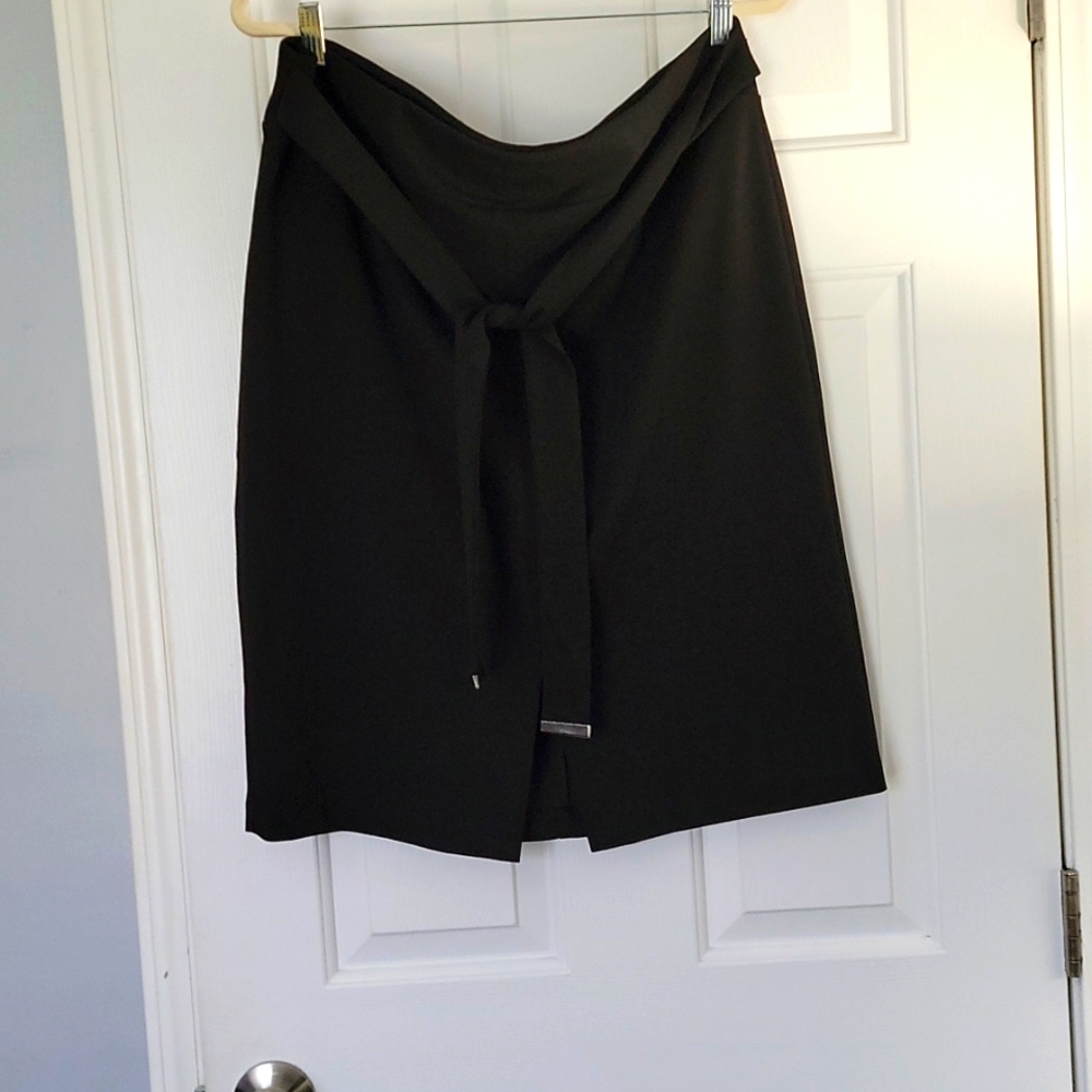 Black belted skirt